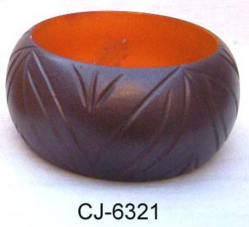 Wooden Bangle Coloured (CJ-6321), Color : Brown