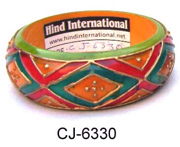 Wooden Bangle Coloured (CJ-6330)