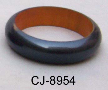 Wooden Bangle Coloured (CJ-8954), Color : Black