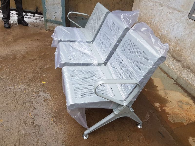 Silver Three Seater Waiting Chair