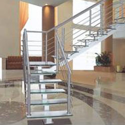 Stainless Steel Stair Railing, Color : Silver