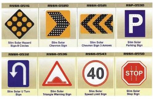 Round Acrylic Solar Powered Road Signage, for High Ways, Roadsides, Color : Multicolor
