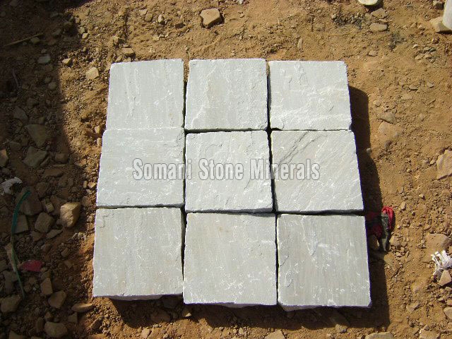 Rectangular Polished Gray Sandstone Cobbles, for Making Way, Size : 12x12Inch, 24x24Inch, 36x36Inch