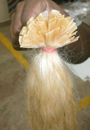 Prebonded Blonde human hair extensions