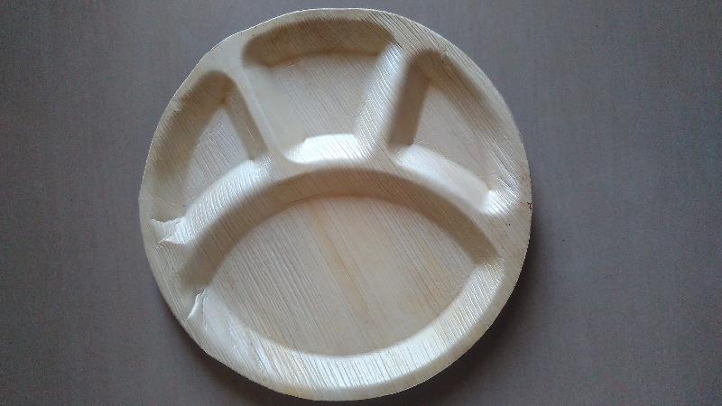 12 inch Areca palm leaf compartment plate