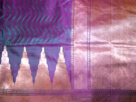 Silk Katan Temple Border Saree