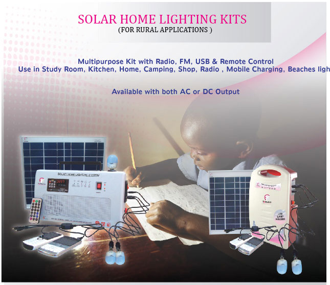 Solar Home Lighting systems with LED bulb, mobile charger
