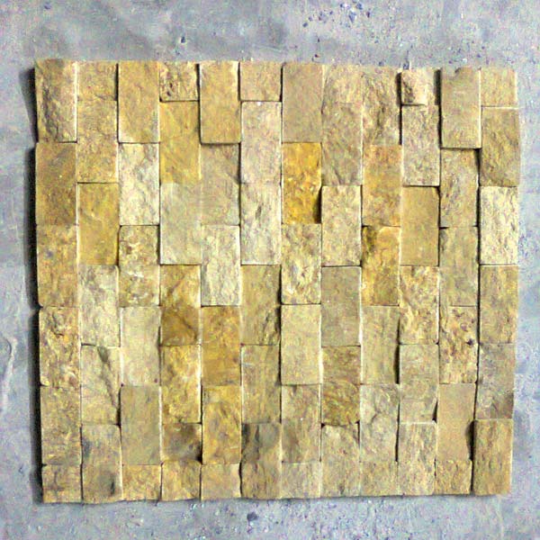 Ita Gold Small Mosaic, Natural Stone, Brown Antique Marble