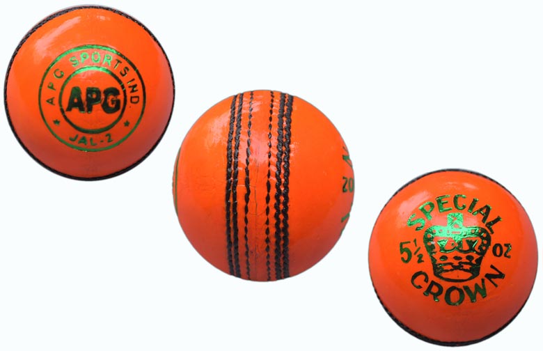 Orange Leather Cricket Ball