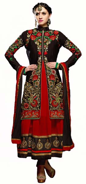 Exclusieve Designer Semi Stiched Georgette Salwar Suit