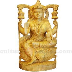 Wooden Laxmi Statues