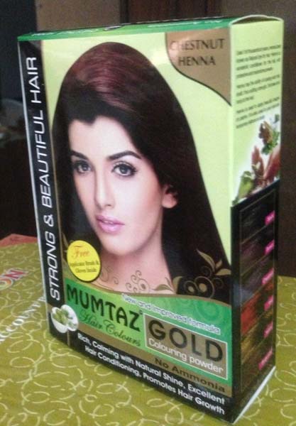 Mumtaz Gold Chestnut Henna Hair Color, for Parlour, Personal, Packaging Type : Plastic Packet, Pp Bag