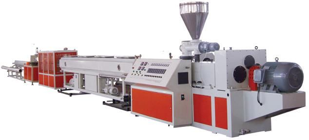 Plastic pipe extrusion line