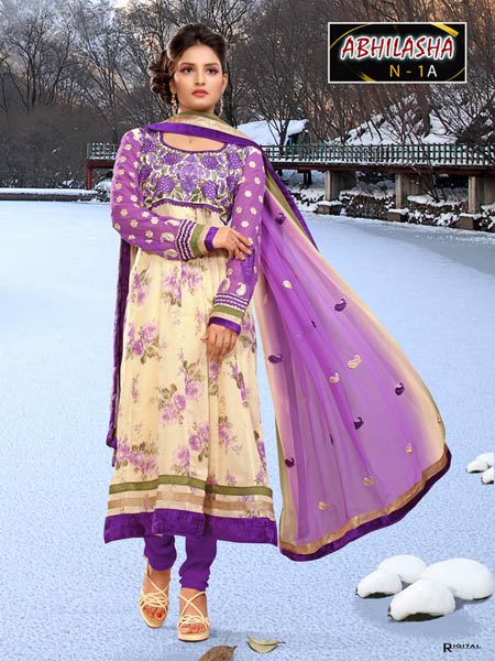 Designer Printed Anarkali Suit
