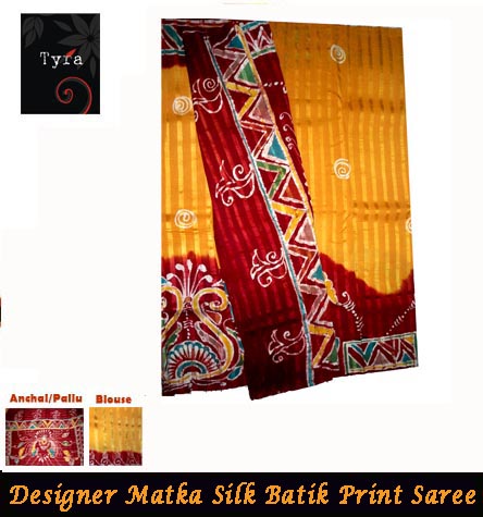 Matka Silk Batik Print Saree