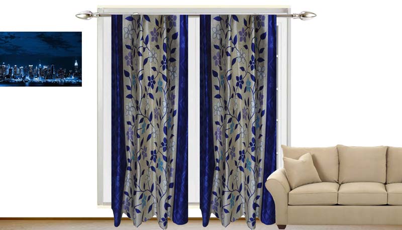 Veinna 105 Blue Curtains