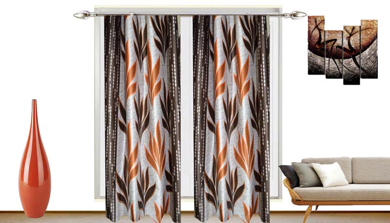 Polyster Veinna 230 Brown Curtains