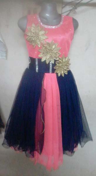 Fancy net outlet frock design