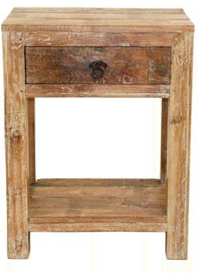 Reclaimed Wood Drawer Side Table