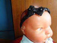 Black Sequin Fabric Hair Bands