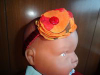Orange Coloured Hairband with Beautiful Red Beed