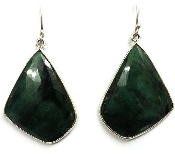 Dyed Emerald Gemstone Earrings