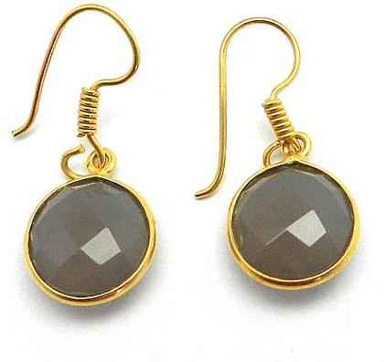 Grey Chalcedony Gemstone Earrings