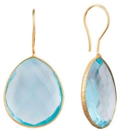 Sterling Silver Blue Topaz Gemstone Earrings