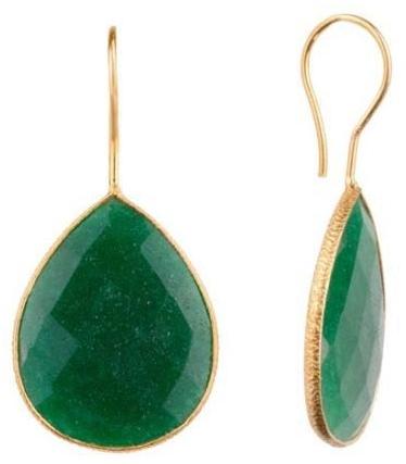 Sterling Silver Dyed Emerald Gemstone Earring
