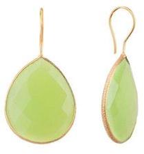 Sterling Silver Sea Green Chalcedony Gemstone Earring