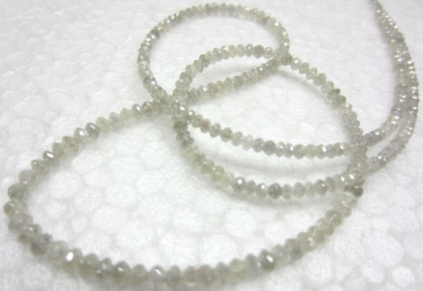 White Diamond Loose Faceted Beads Necklace