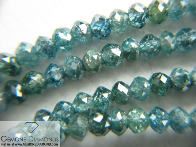 natural blue color diamond faceted beads