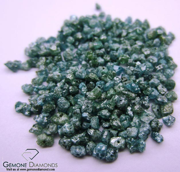 Natural Loose Drilled Diamonds Beads Greenish Blue Color Opaque Clarity for Jewelery