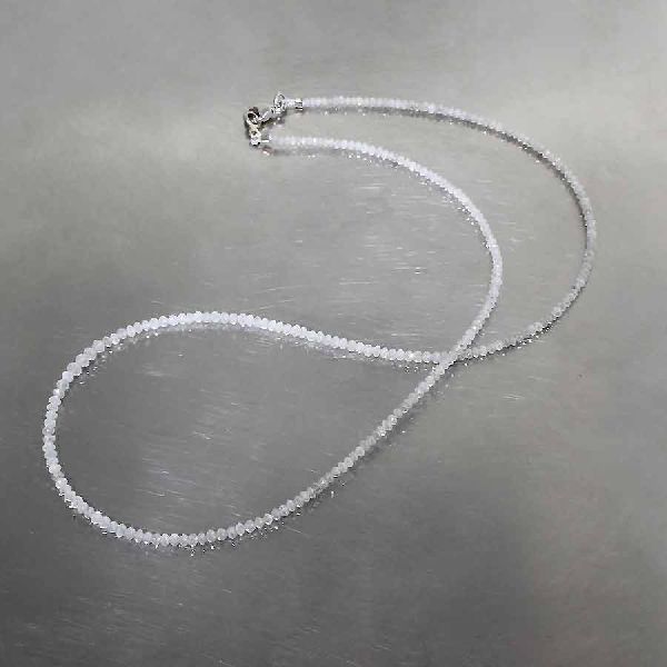 White Faceted Beads Strands, Necklace