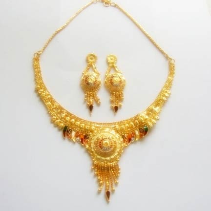 Gold Plated Necklace with Earring Set Buy Earring Set Gold Plated Necklace