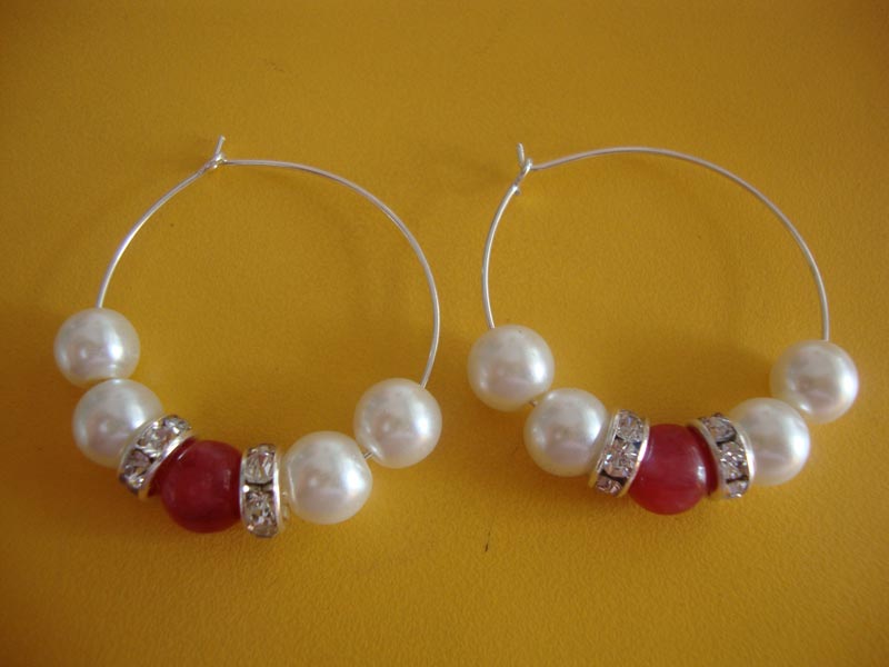Red Beads Studded Fancy Earrings