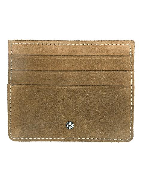 JL Collections Unisex Brown Leather Card Holder (3 Card Slots) - JL_CC_3116_B