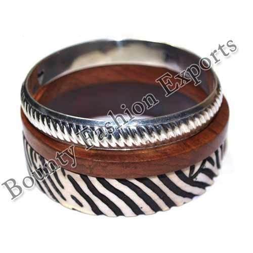 Resin Brass Bangle Set