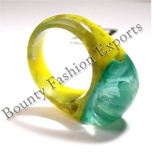 Yellow Green Blue Resin Rings