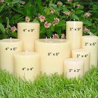 ivory pillar candles