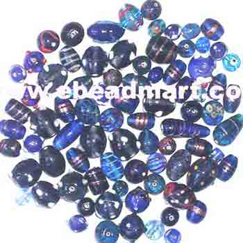 Blue Lampwork Mix Beads-mb-06