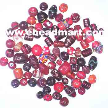 Red Lampwork Mix Beads - (mb-20)