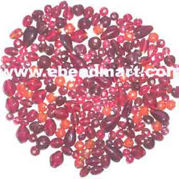 mb-21 Red Plain Mix Beads
