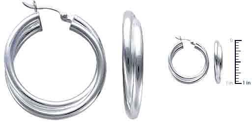 Plated Hoop Earrings DTSE000093