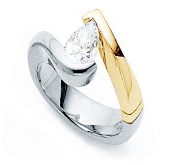 Twotone Plated Studed Ring Dtsr00485