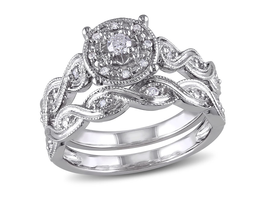 Diamond Infinity Filigree Bridal Set ring