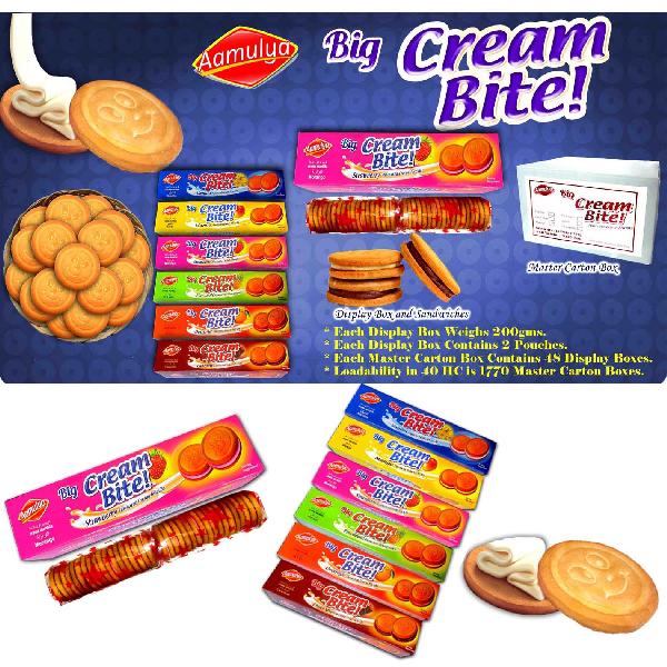 Aamulya Round sandwich biscuits, Packaging Type : Bag, Box, Family Pack, Single Package