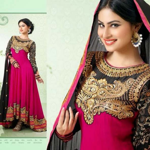 Naaz - Back On Demand - Designer Georgette with Embroidered Semi Stitched Straight Suits