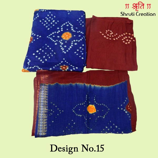 Original Satin Bandhej Dress Material