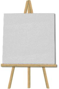 Easel, painting desk, drawing board with blank white canvas vector  illustration. empty wood frame with paper of sheet. | CanStock